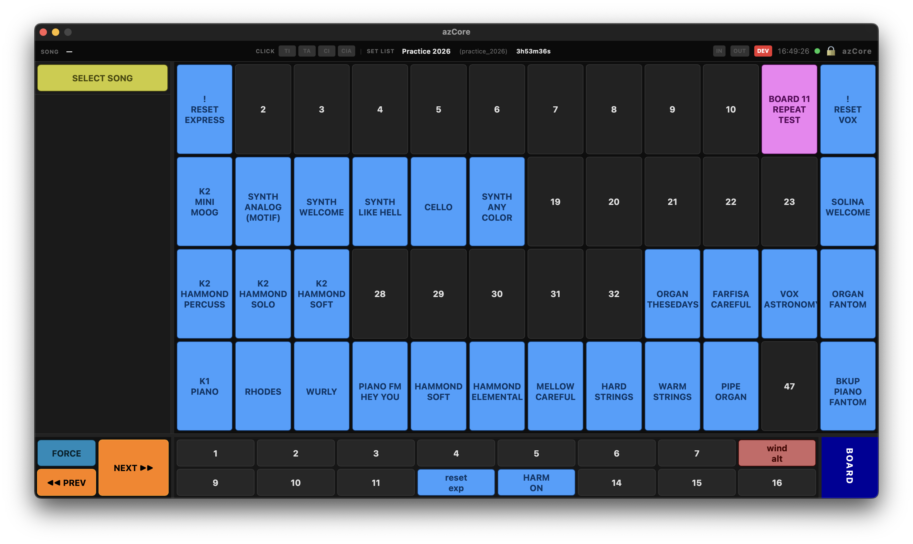 Board pad grid